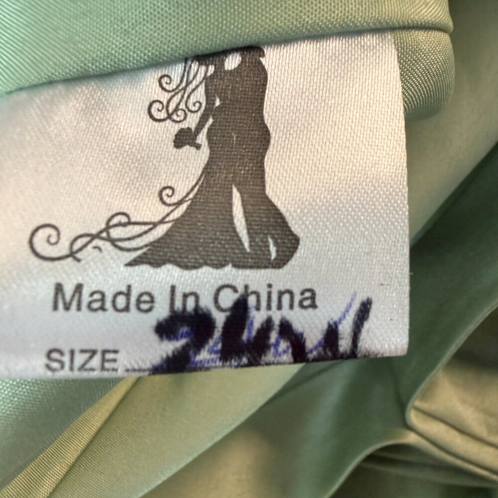 ๐Sage Green Lace Up Cocktail - Bridesmaid - Homecoming Dress w/ Wide Straps - Picture 15 of 16